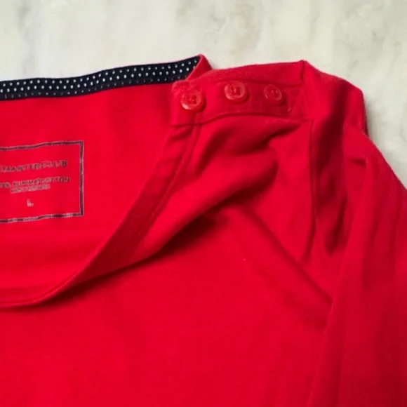 Charter Club Red Buttoned Blouse - Picture 4 of 5